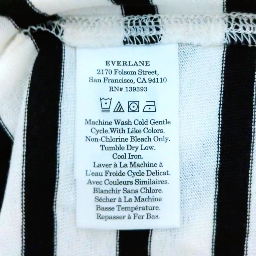 Striped Black and White Women's Top - Picture 6 of 7